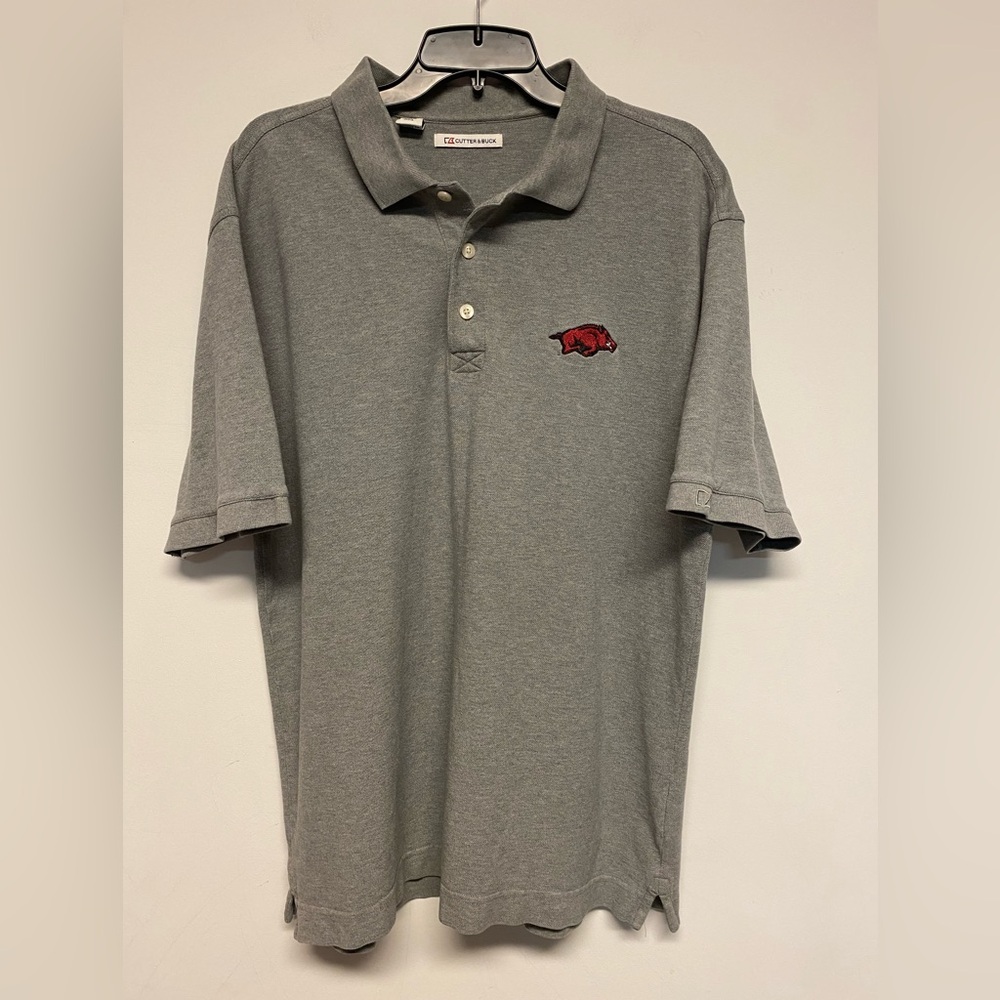 Arkansas Razorbacks Cutter & Buck Mens Polo with Embroidered Logo Size Large